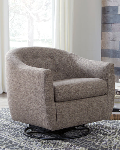 Upshur - Swivel Glider Accent Chair - Taupe, alternate view 5 with polyester fabric