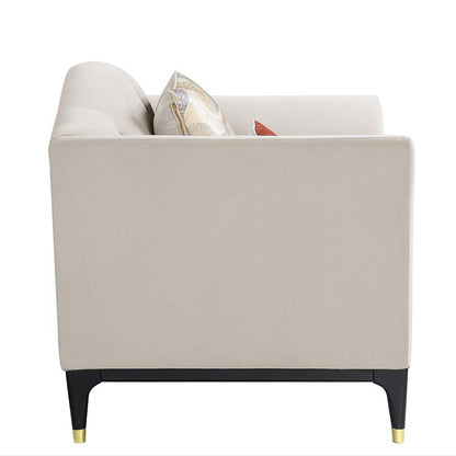 Tayden - Chair With 2 Pillows - Beige Velvet, alternate view 6 with wood construction