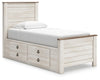 Willowton - Panel Bed, alternate view 4 with wood construction