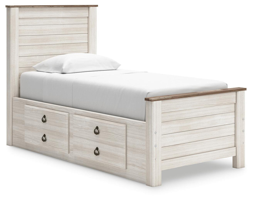 Willowton - Panel Bed, alternate view 4 with wood construction