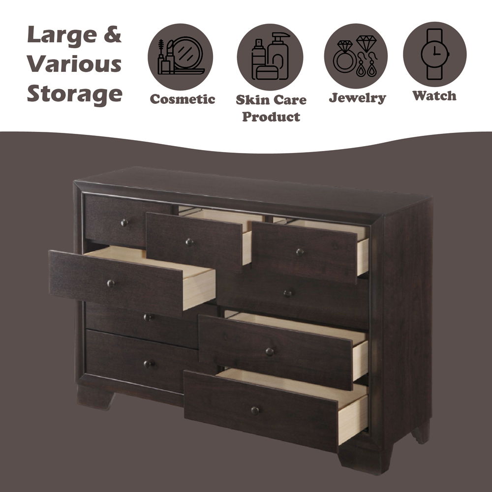 Madison - Dresser - Espresso, alternate view 7 with wood construction