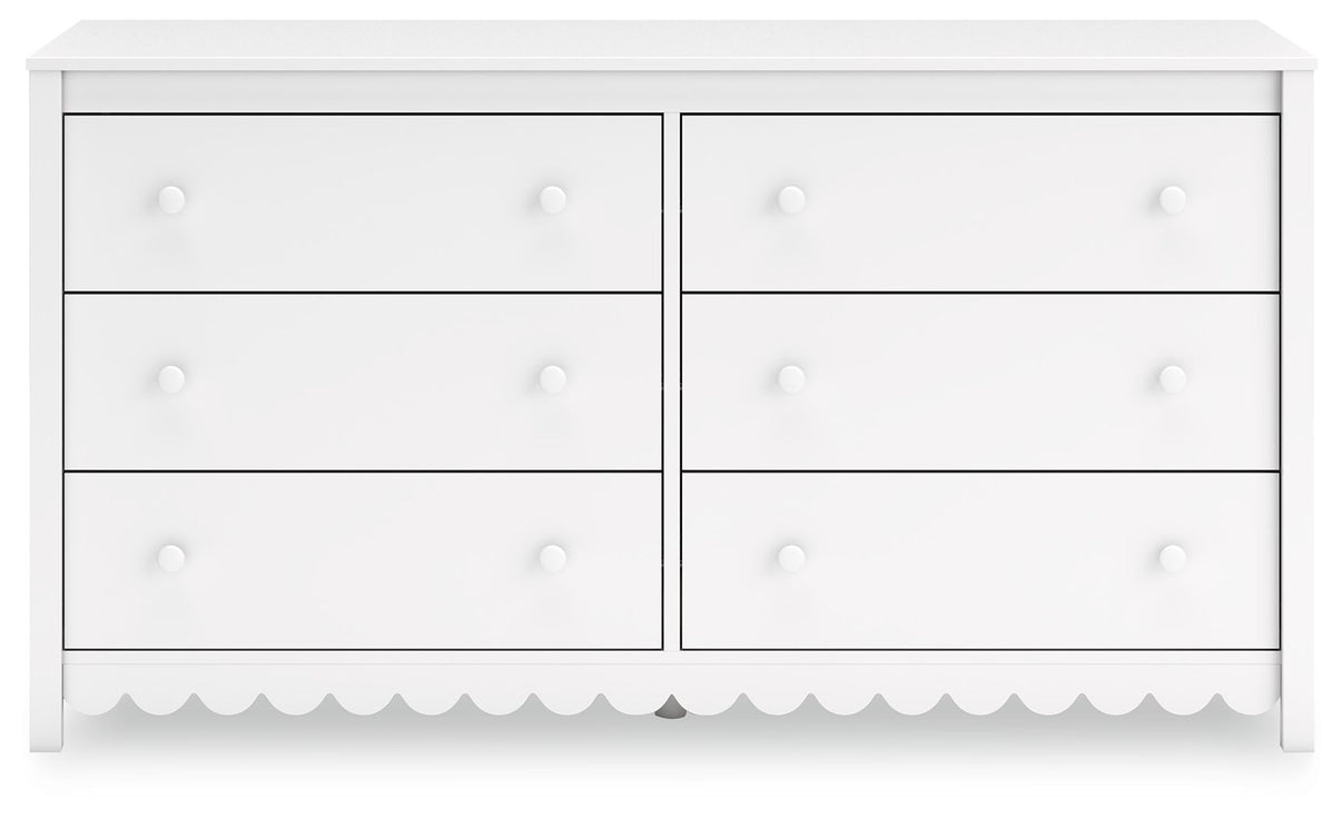Hallityn - Six Drawer Dresser - White, alternate view 6 with engineered wood