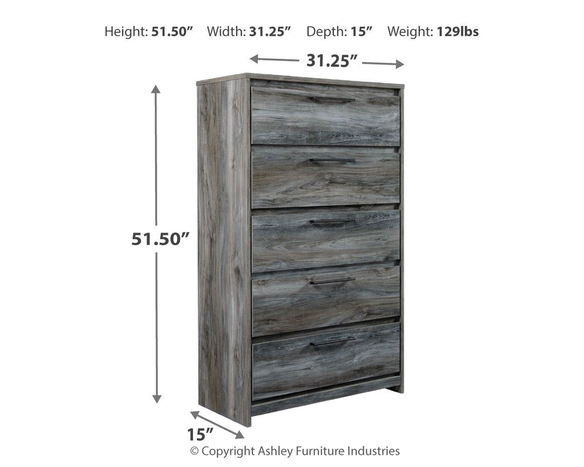 Baystorm - Five Drawer Chest - Gray - Signature Design by Ashley® - 6
