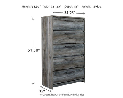 Baystorm - Five Drawer Chest - Gray - Signature Design by Ashley® - 6