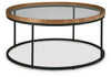 Noraluna - Round Table, alternate view 2 with wood construction