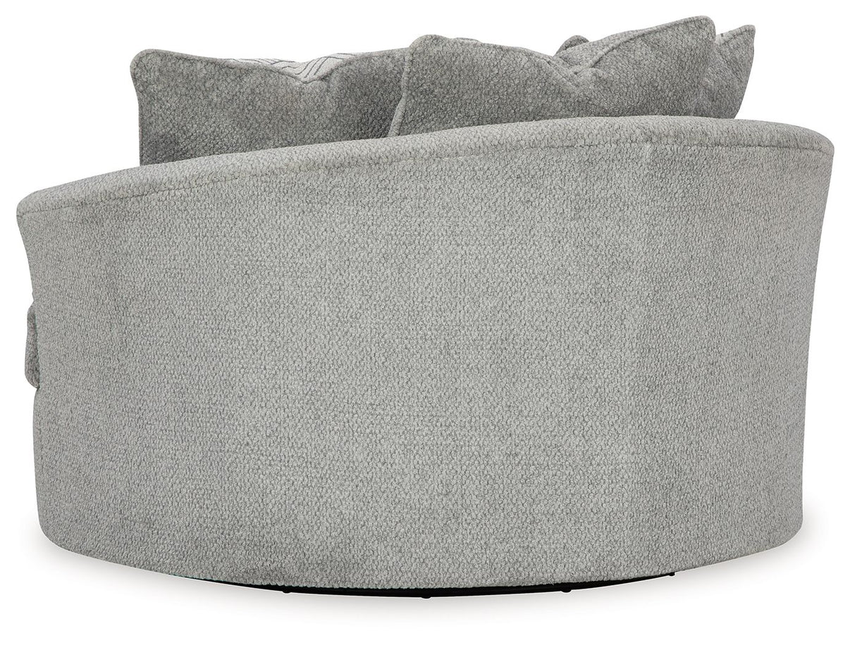 Casselbury - Oversized Swivel Accent Chair - Cement, alternate view 6 with polyester fabric