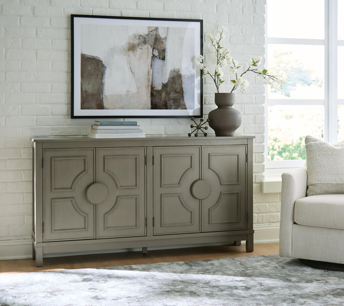 Darlock Accent Cabinet Warm Gray, gallery image 5