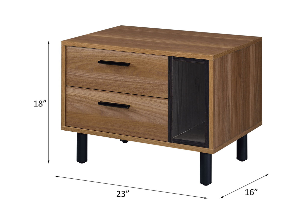 Trolgar - Accent Table - Brown Oak & Black, alternate view 6 with wood construction
