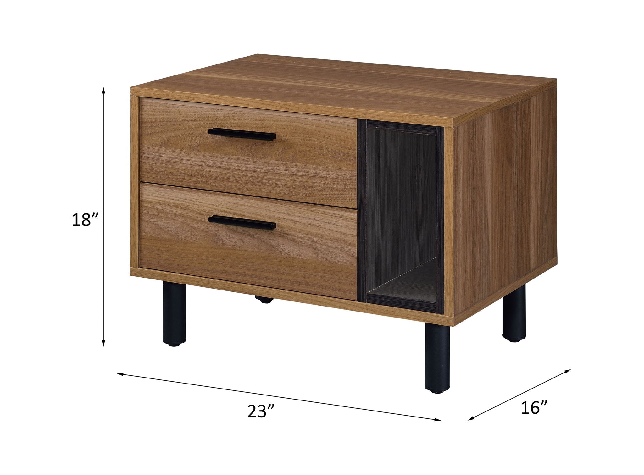 Trolgar - Accent Table - Brown Oak & Black, alternate view 6 with wood construction