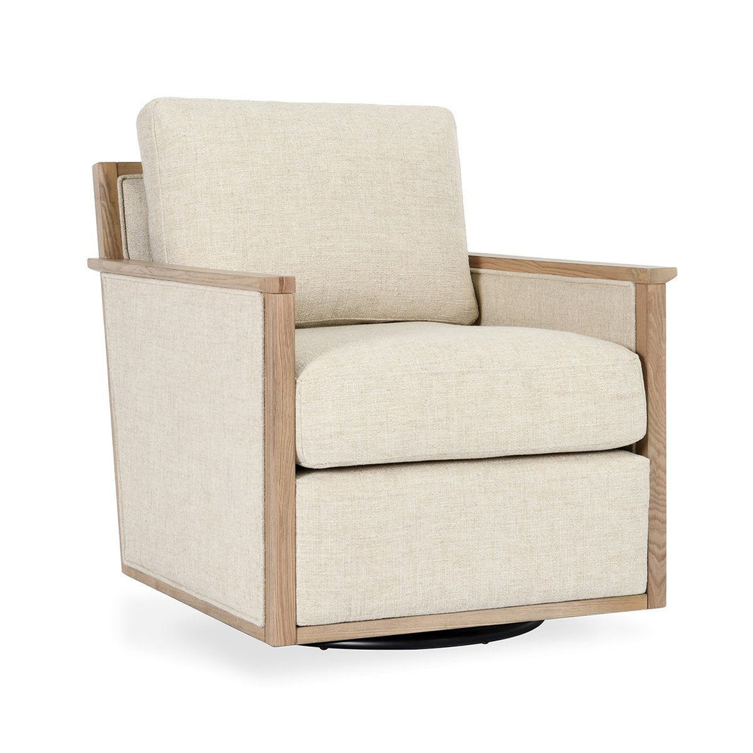 Norman - Swivel Accent Chair, product view with wood construction
