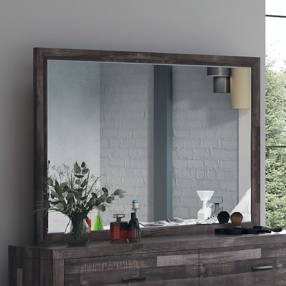 Juniper - Mirror - Dark Oak, product view with wood construction