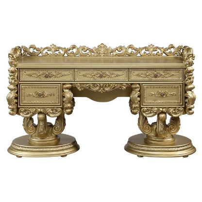 Bernadette - Vanity Desk - Gold, alternate view 6 with metal