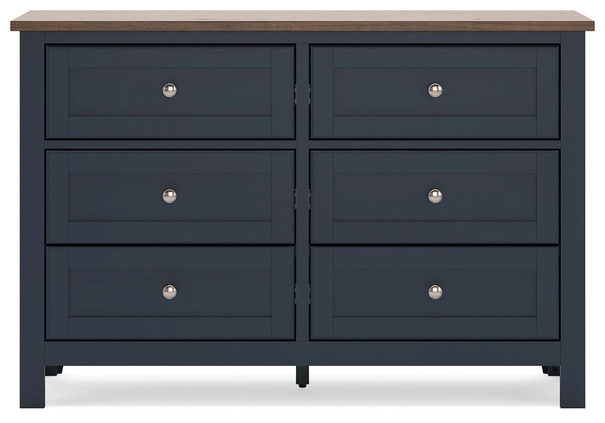 Landocken - Dresser - Brown / Blue, alternate view 8 with wood construction
