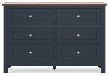 Landocken - Dresser - Brown / Blue, alternate view 8 with wood construction