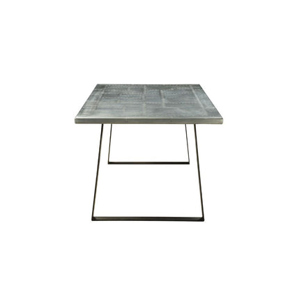 Kaylia - Dining Table - Aluminum & Gunmetal, alternate view 4 with top-grain leather