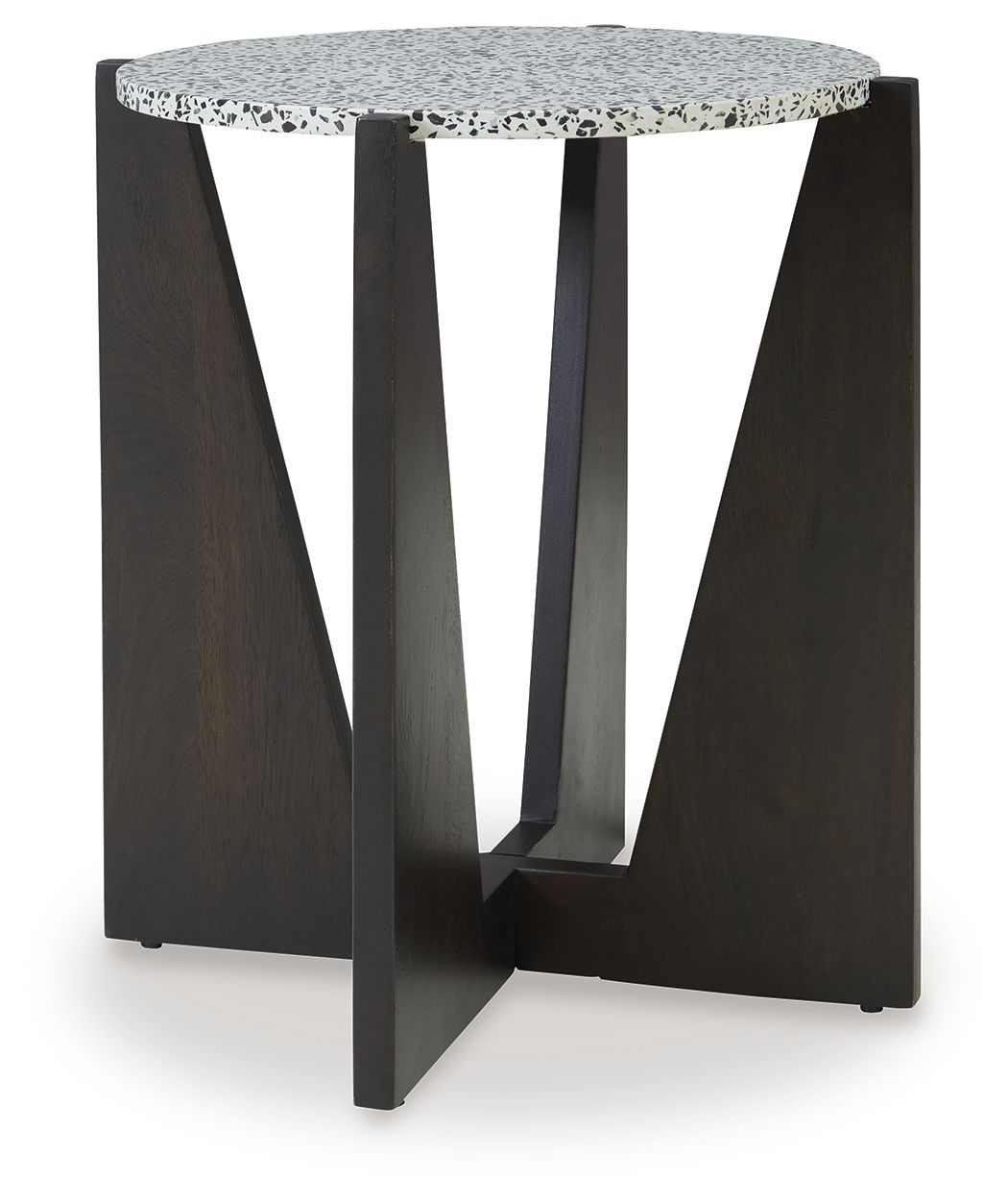 Tellrich - Accent Table - Black / White, product view with wood construction