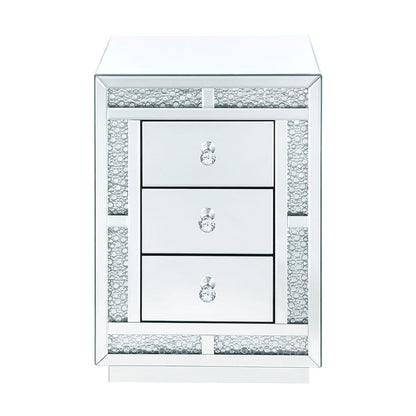 Mallika - Accent Table - Mirrored & Faux Crystals, alternate view 6 with glass