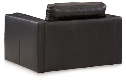 Amiata - Chair And A Half - Onyx, alternate view 7 with faux leather