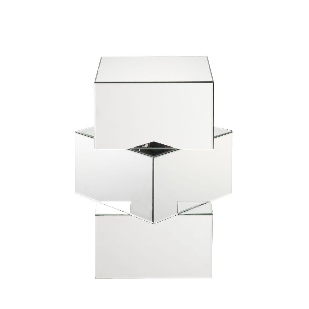 Dominic - 20" End Table - Mirrored, alternate view 3 with wood construction