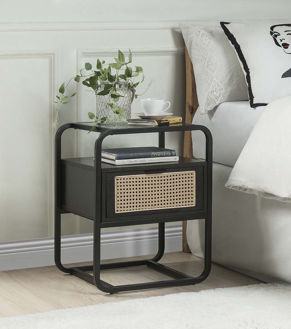 Colson - Accent Table - Black, alternate view 6 with glass
