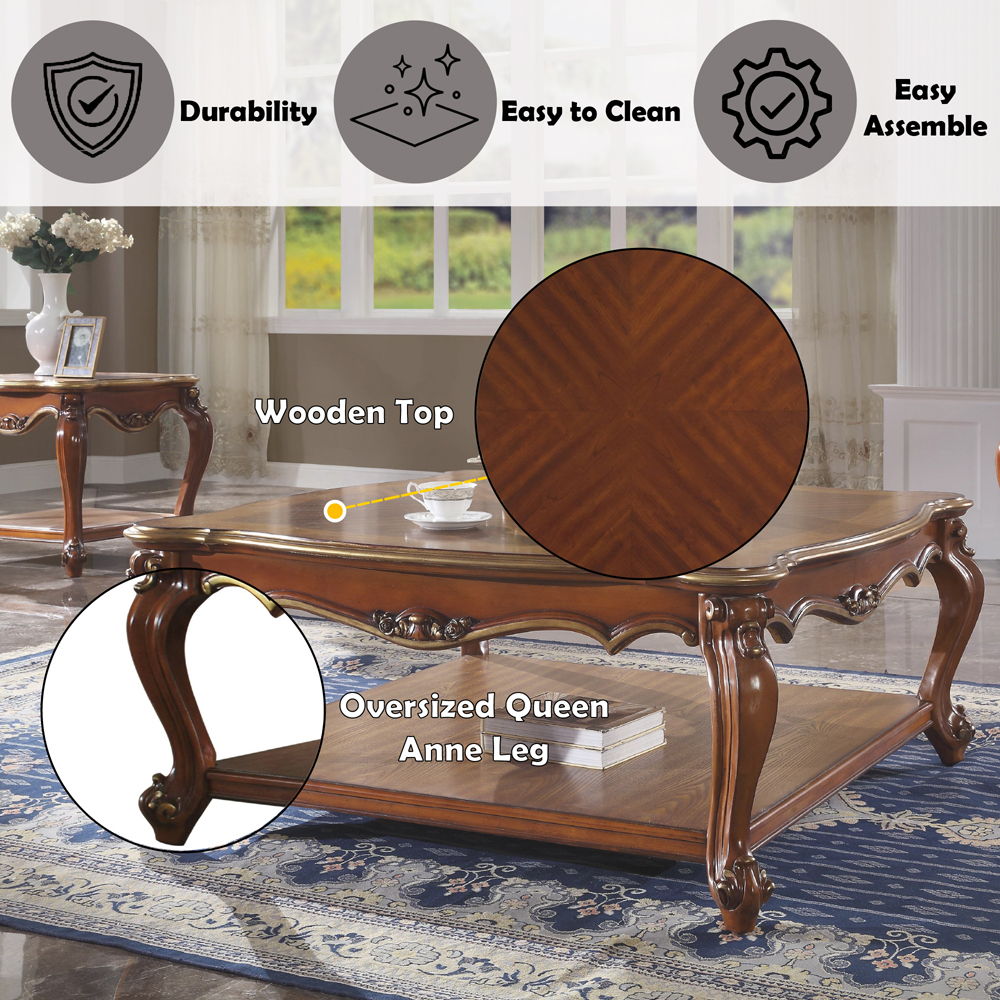 Picardy - Coffee Table - Honey Oak, alternate view 7 with solid wood