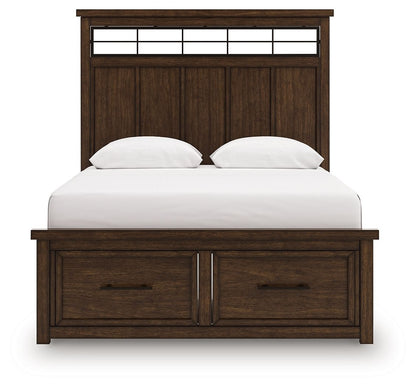 Taffenbrook - Panel Storage Bed, alternate view 6 with linen fabric