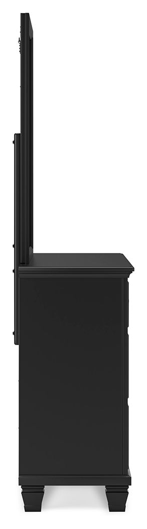 Lanolee - Dresser And Mirror - Black, alternate view 7 with wood construction