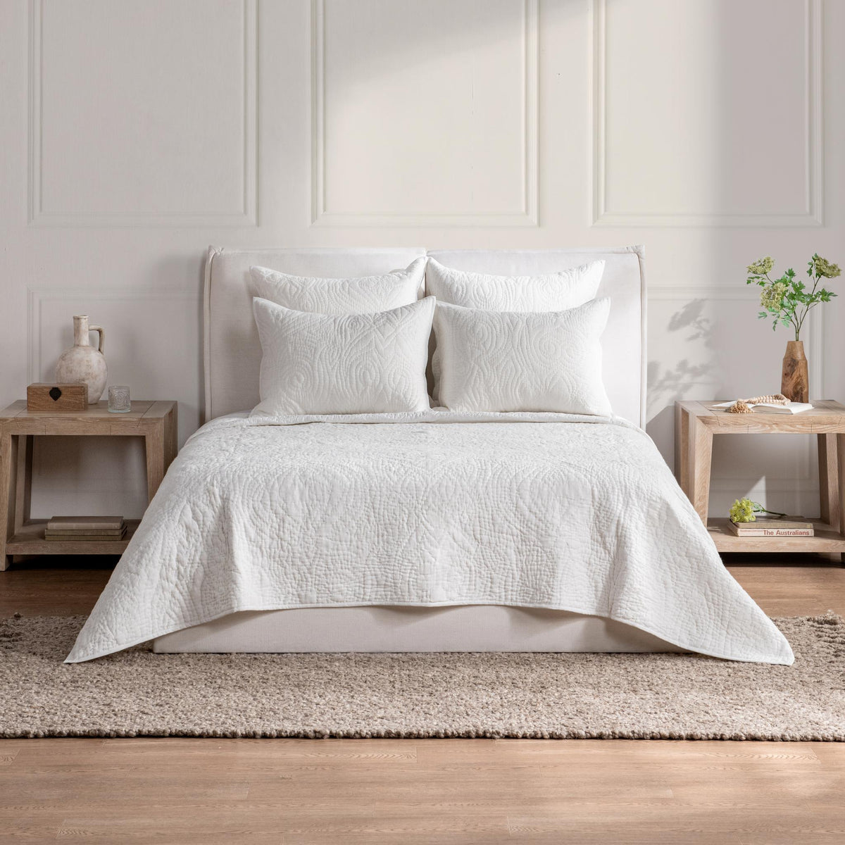 Berkshire - 3 Piece Queen Quilt Set - Linen Cloud - Villa - 4