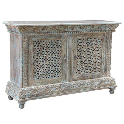 Beth - 2 Door Cabinet - Seaside Blue, product view with wood construction