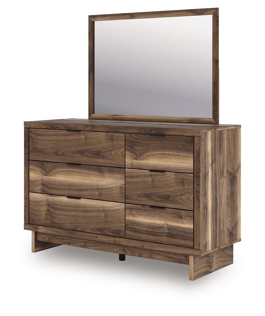 Chirason - Dresser And Mirror - Brown, alternate view 6 with linen fabric