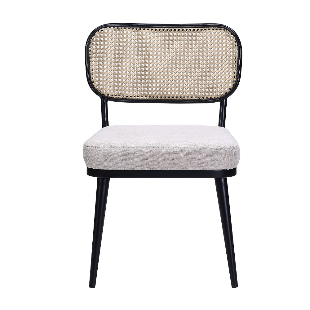 Colson - 3 Pieces Table & Chairs Set - Black, alternate view 5 with linen fabric