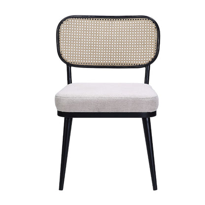Colson - 3 Pieces Table & Chairs Set - Black, alternate view 5 with linen fabric