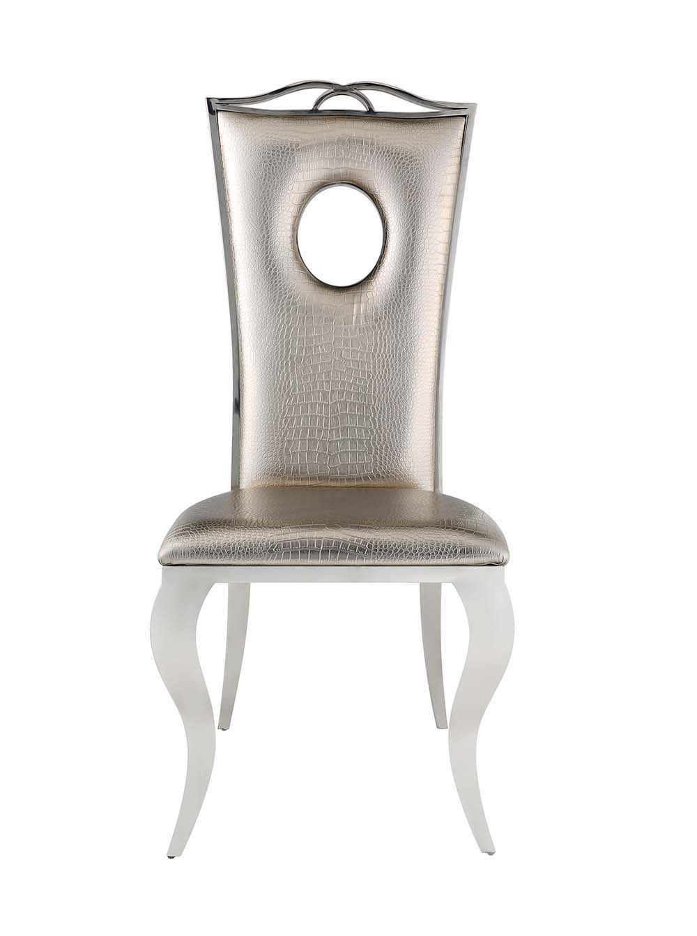 Cyrene - Glam - Side Chair, alternate view 11 with leather upholstery