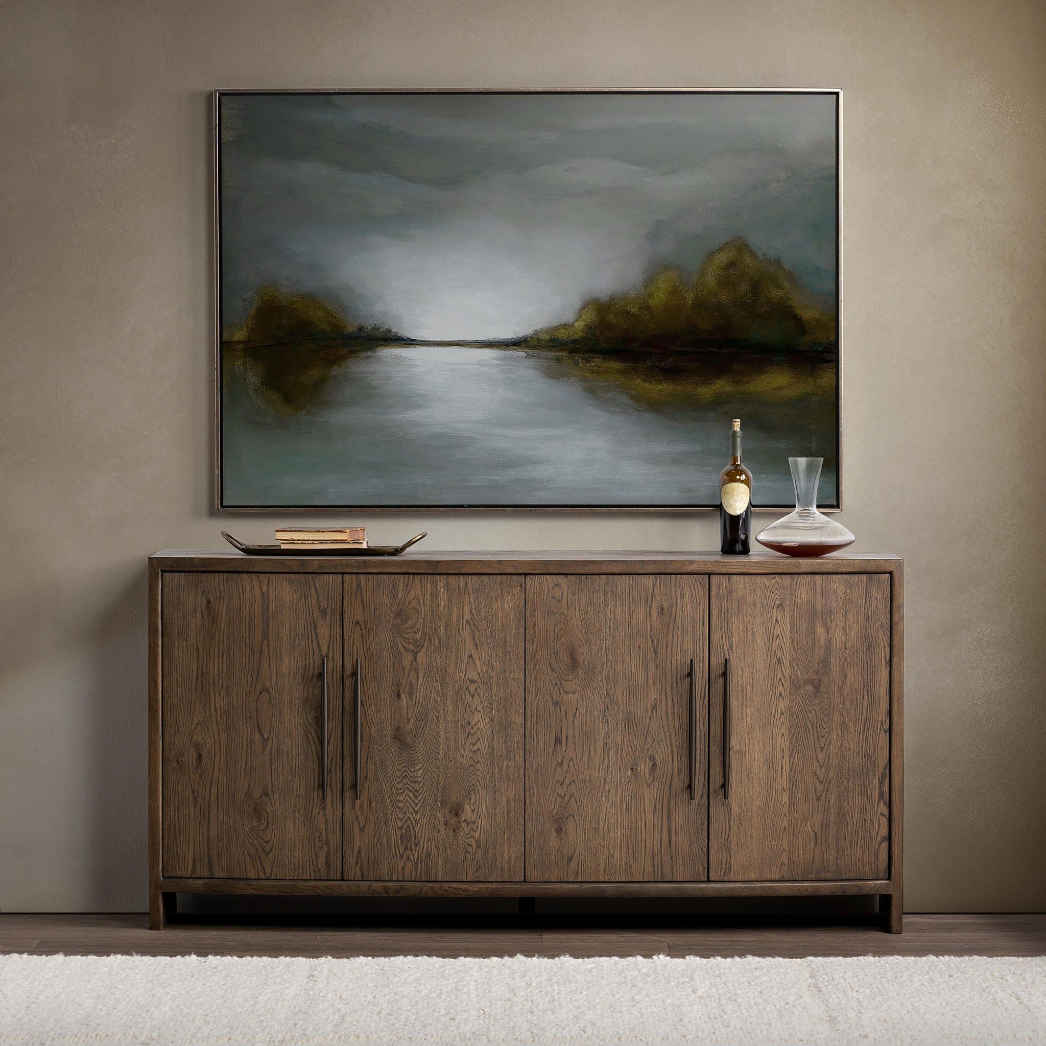 Estelle - 4 Door Buffet - Soft Cocoa, alternate view 6 with wood construction