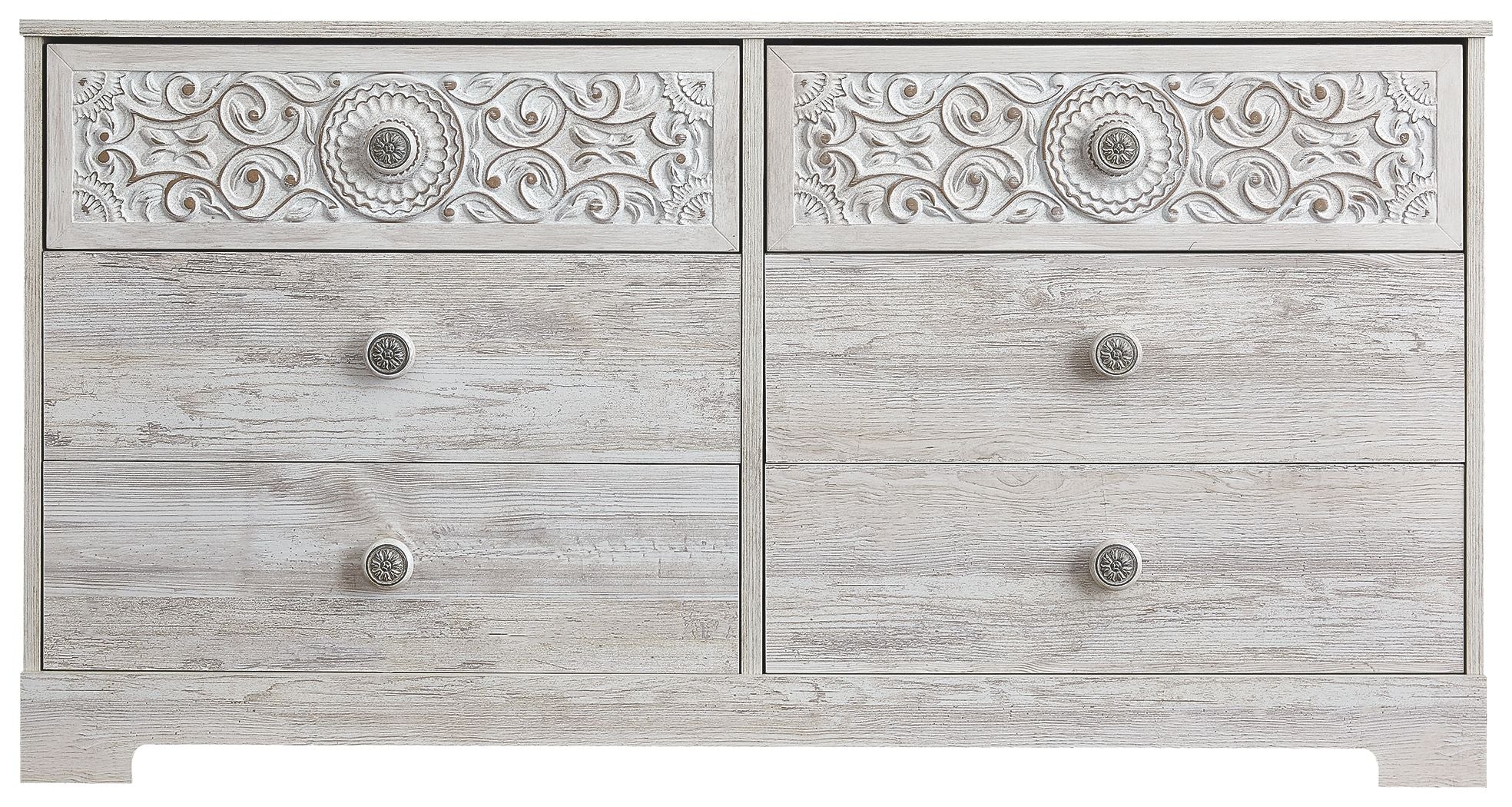 Paxberry - Six Drawer Dresser - Vinyl-Wrapped - Whitewash, alternate view 8 with engineered wood