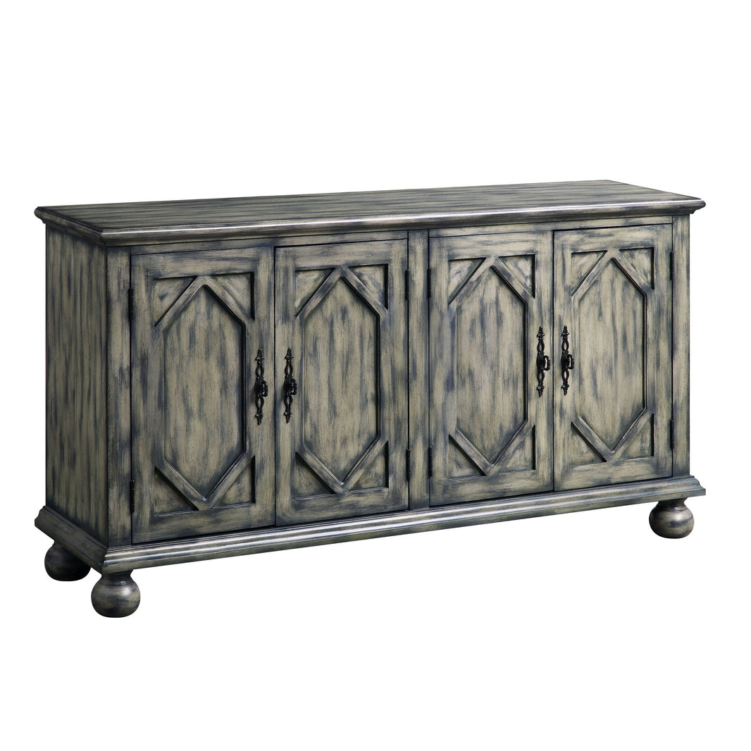 Pavan - Console Cabinet - Rustic Gray, product view with wood construction