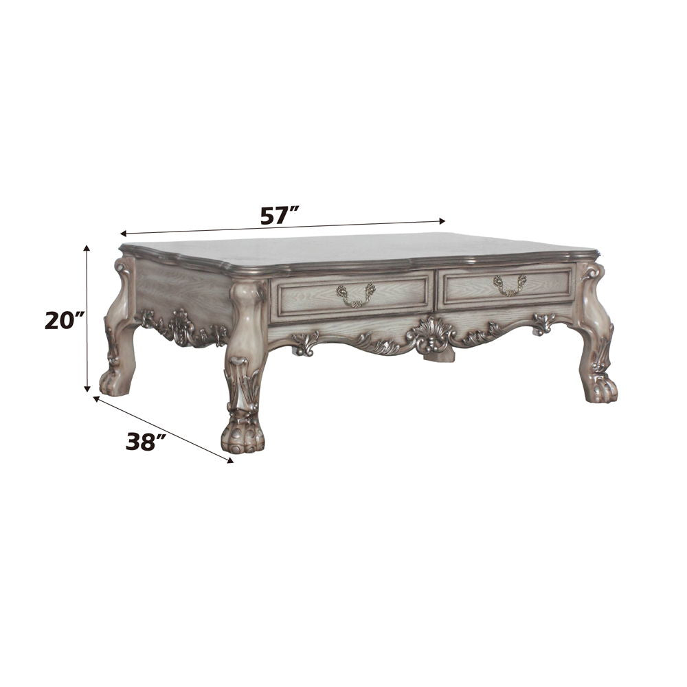 Dresden - 20" Coffee Table - Vintage Bone White, alternate view 6 with wood construction