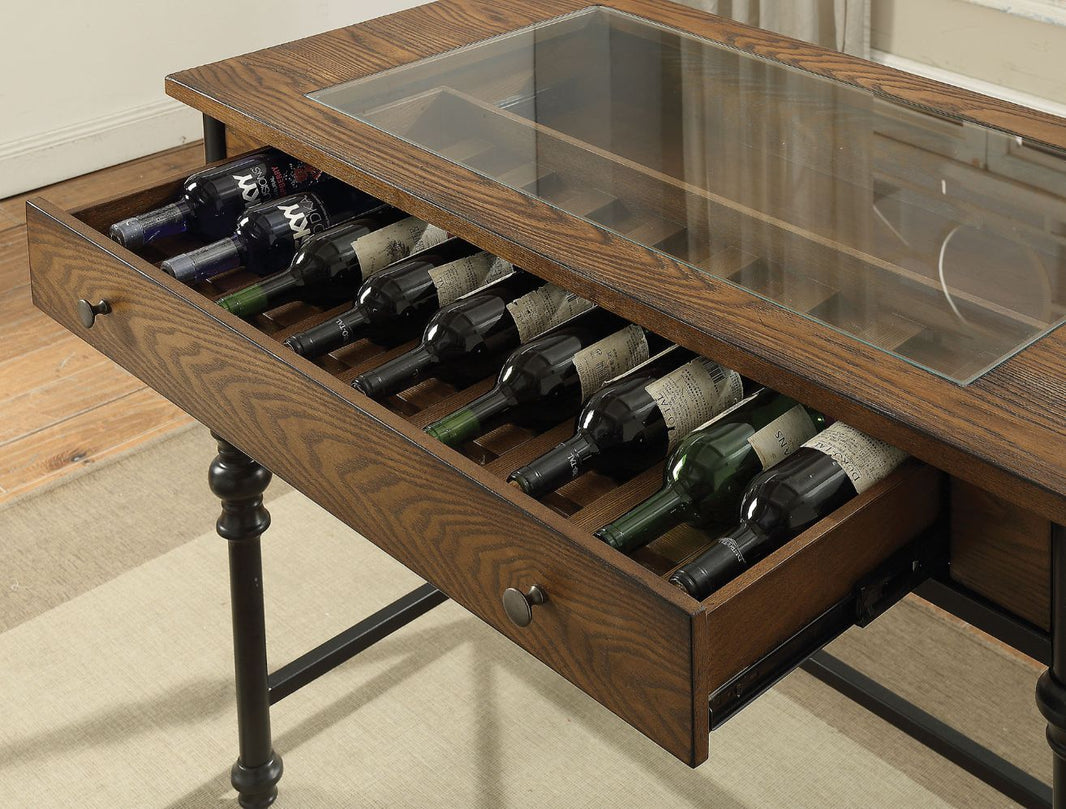 Jalisa - Counter Height Table - Walnut & Black, product view with wood construction