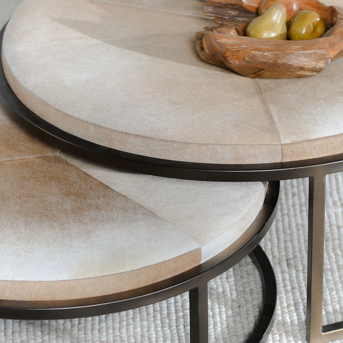 Hayword - Hide Nesting Coffee Tables (Set of 2), alternate view 4 with metal