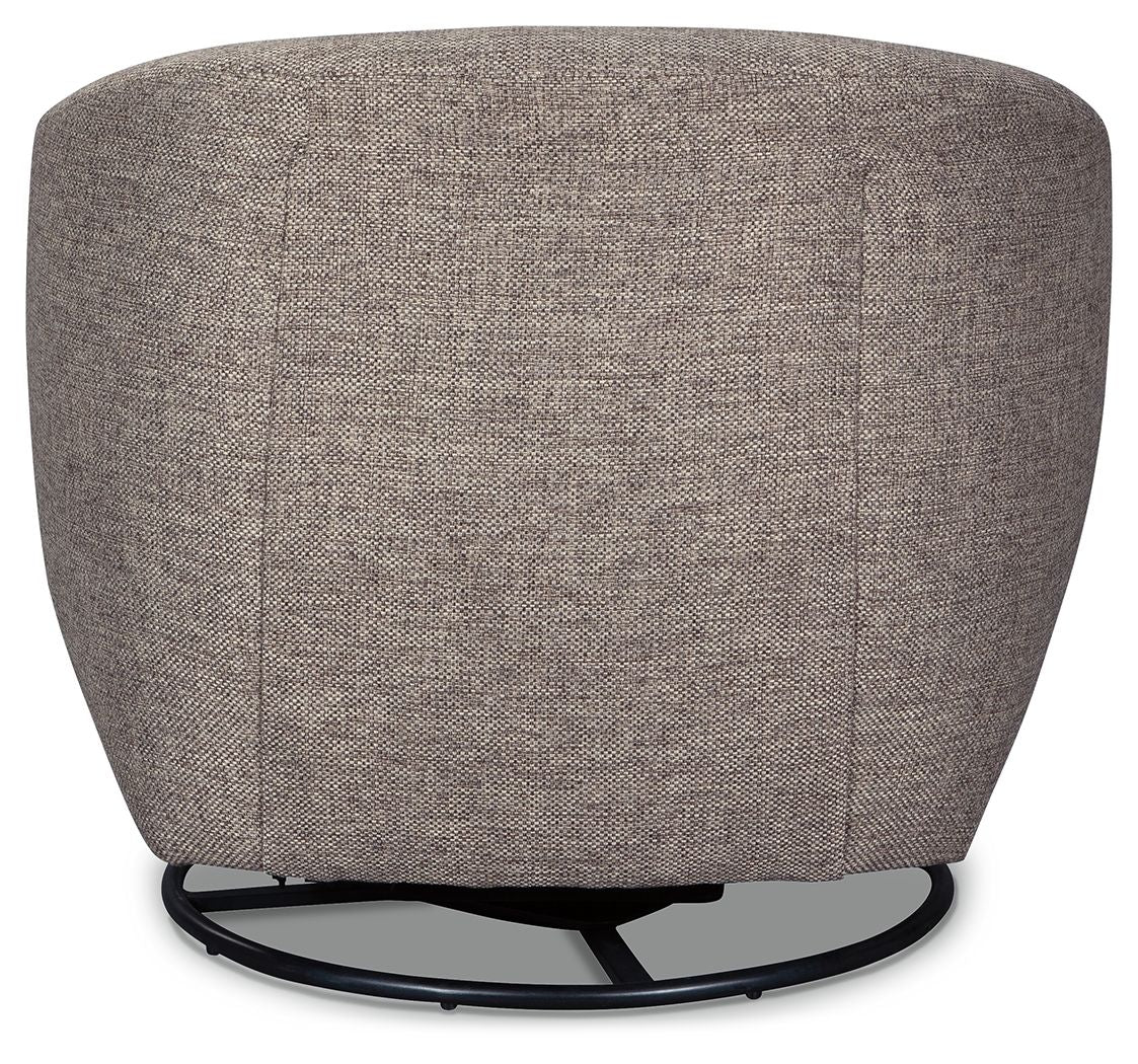 Upshur - Swivel Glider Accent Chair - Taupe, alternate view 6 with polyester fabric