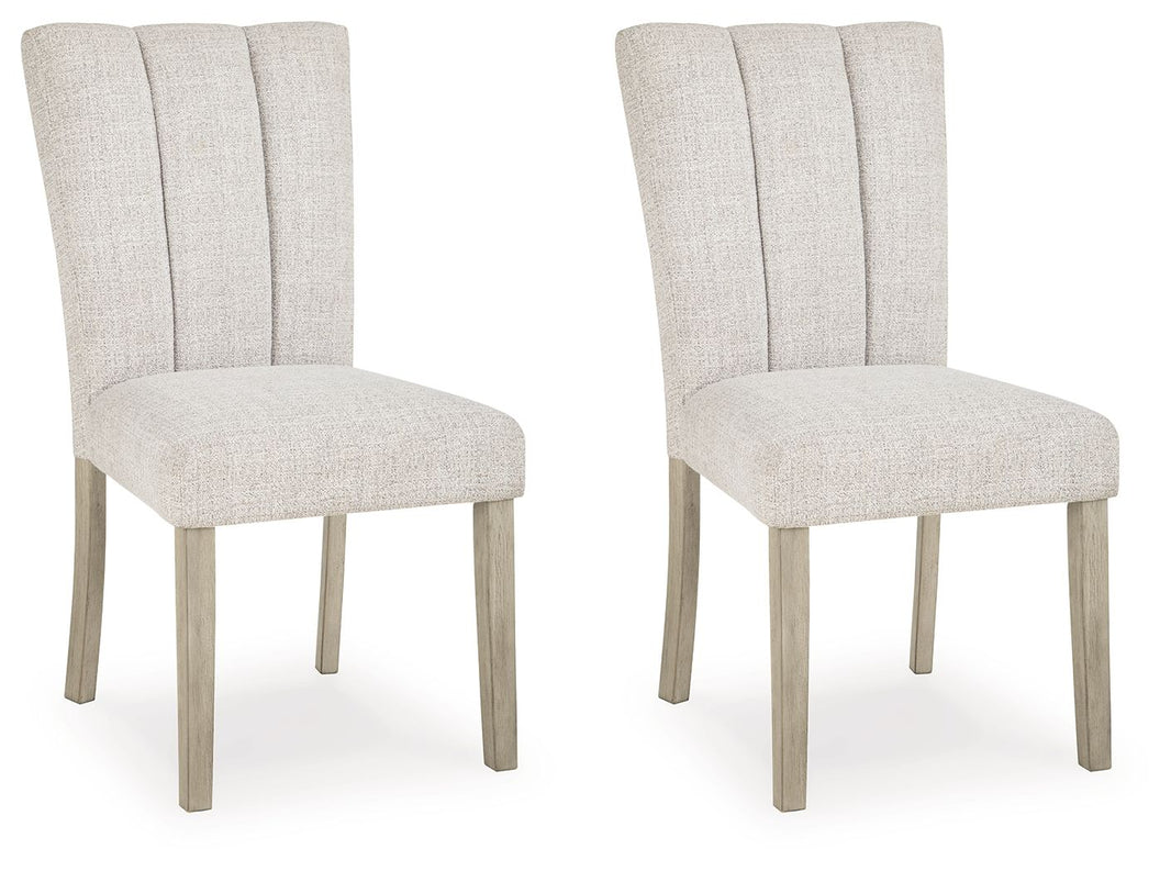 Larawyn - Dining Upholstered Side Chair (Set of 2) - Bisque, product view with performance fabric