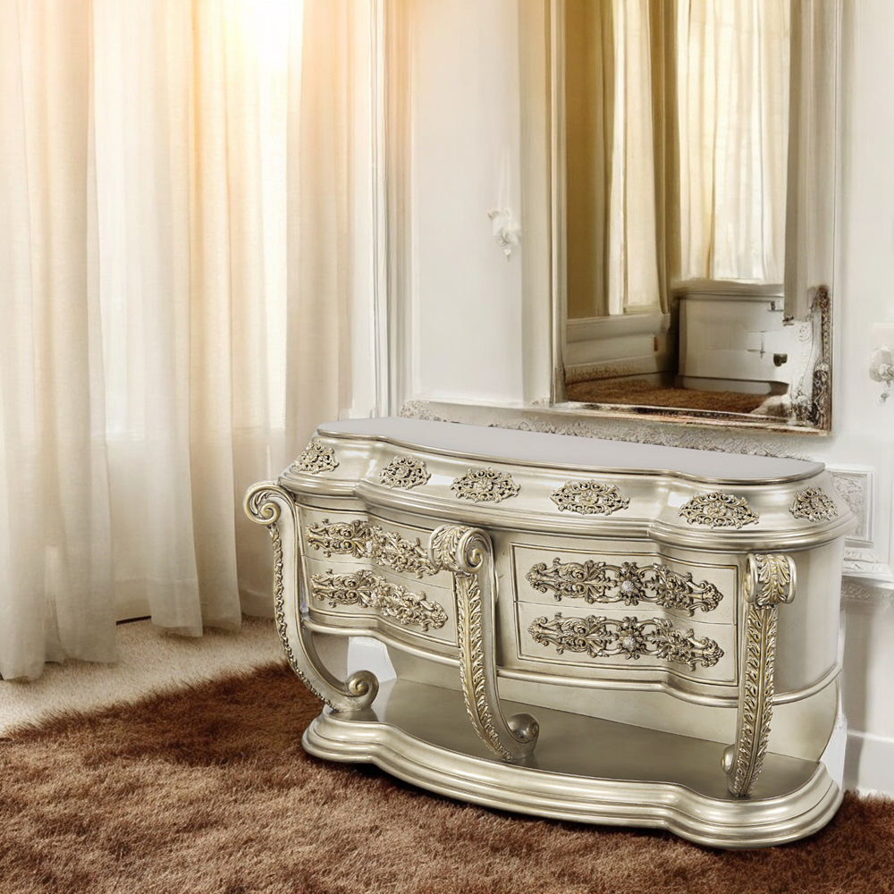 Danae - Dresser - Champagne & Gold, alternate view 8 with metal