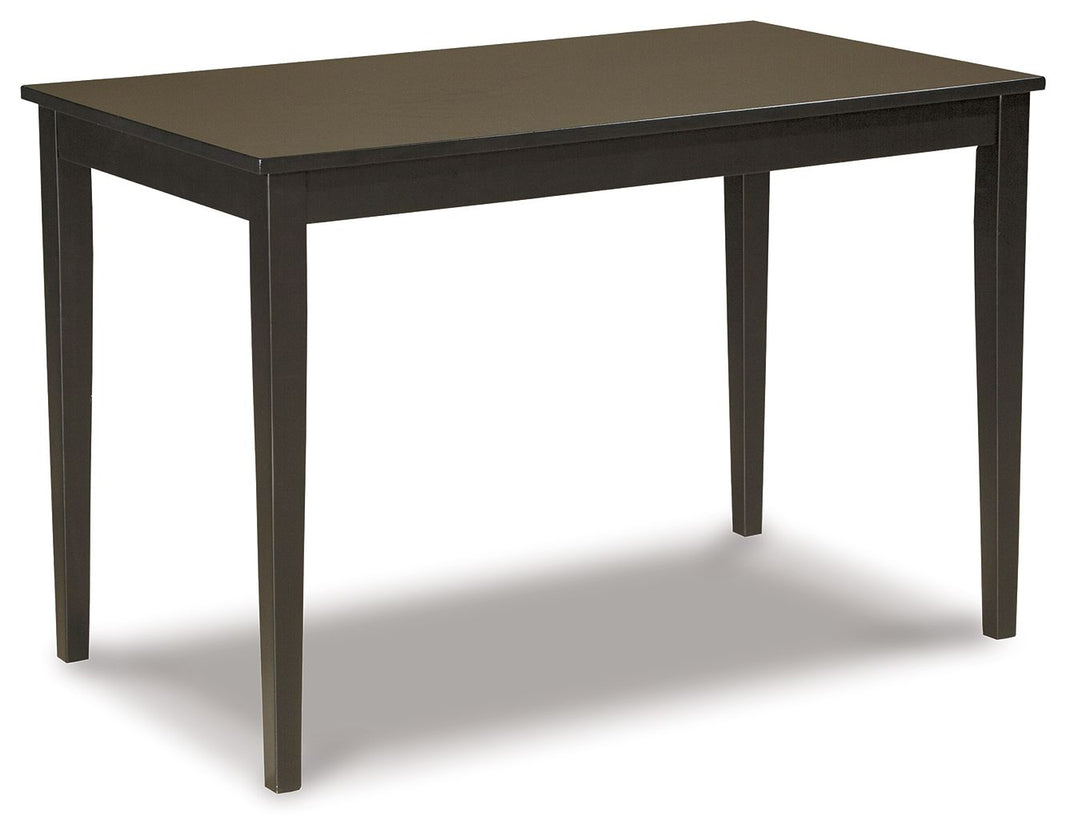 Kimonte - Rectangular Dining Room Table - Dark Brown, product view with engineered wood