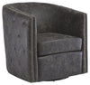 Brentlow - Swivel Accent Chair, product view with faux leather