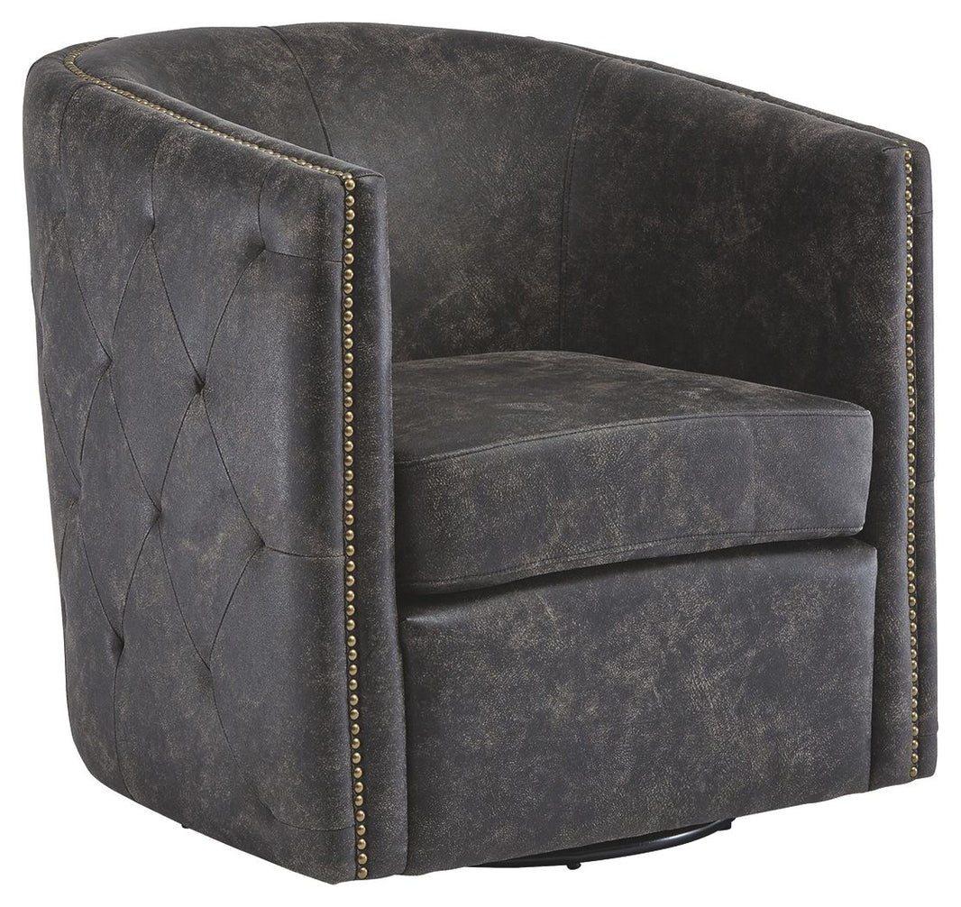 Brentlow - Swivel Accent Chair, product view with faux leather