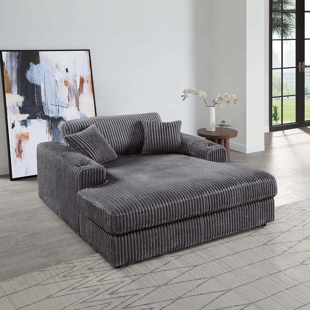 Hilde - Chaise With 2 Pillows, alternate view 12 with velvet upholstery
