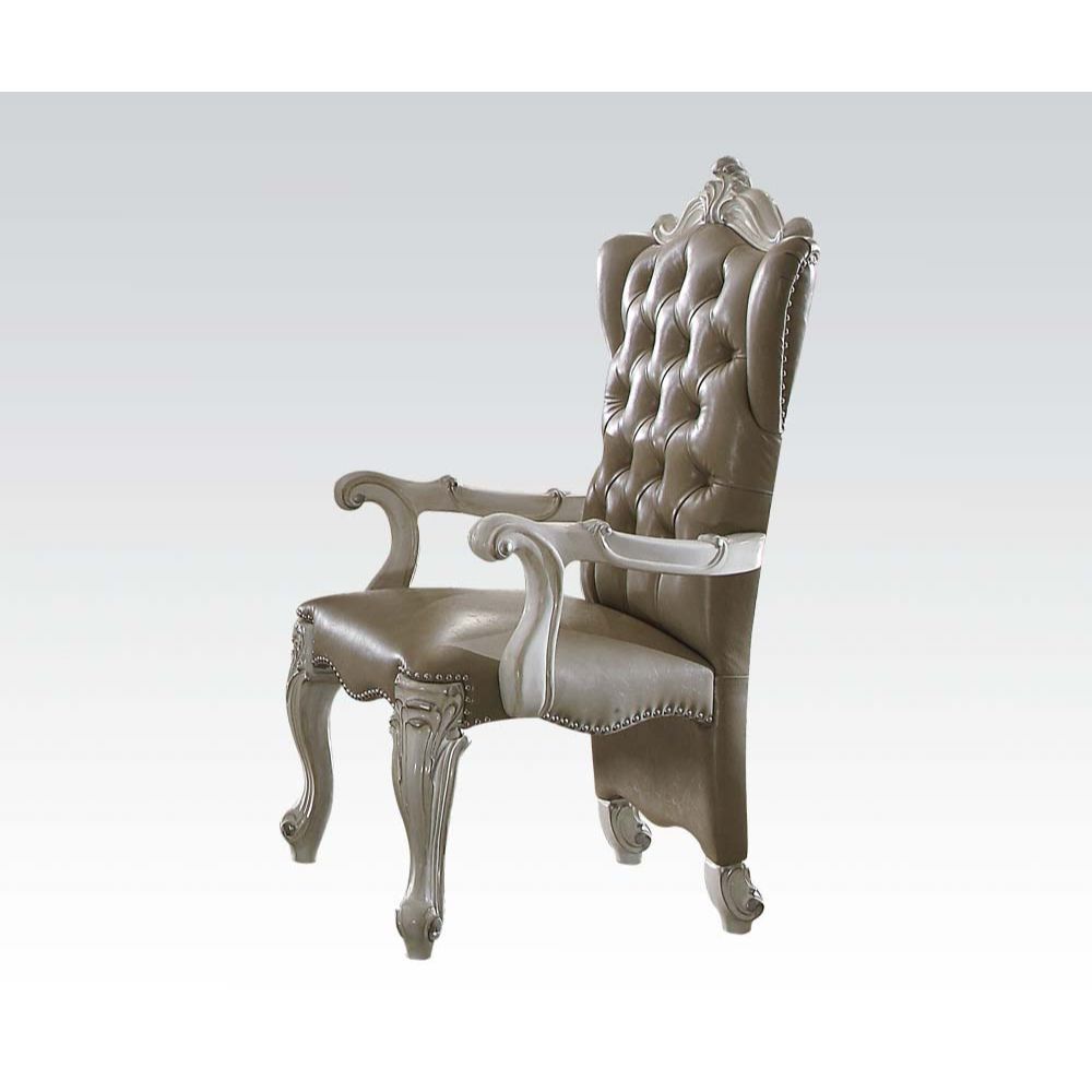 Versailles - Arm Chair, alternate view 2 with leather upholstery