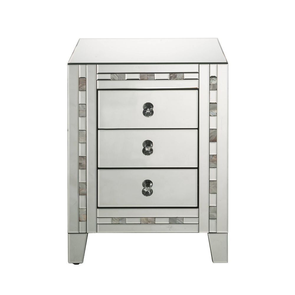 Nasa - Accent Table - Mirrored & Mother Pearl, alternate view 5 with glass
