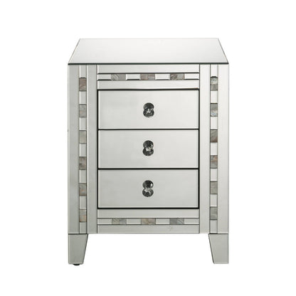 Nasa - Accent Table - Mirrored & Mother Pearl, alternate view 5 with glass