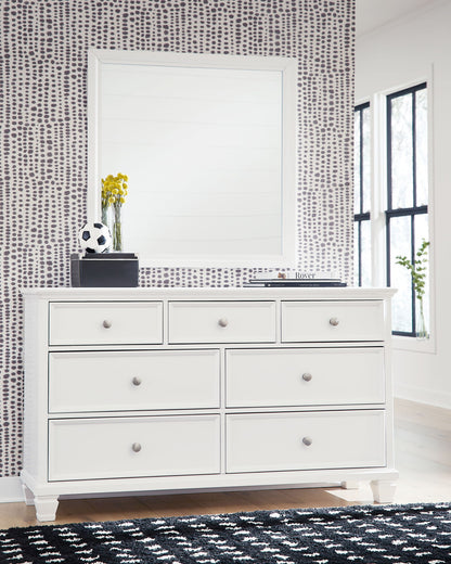 Fortman - Dresser And Mirror - White, alternate view 8 with wood construction